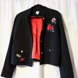 A New Day Floral Embroidered Military Jacket